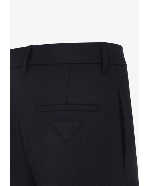 Prada Blue Tailored Wool Pants