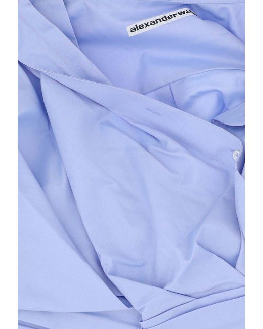 Alexander Wang Blue Asymmetrical Wrap Shirt