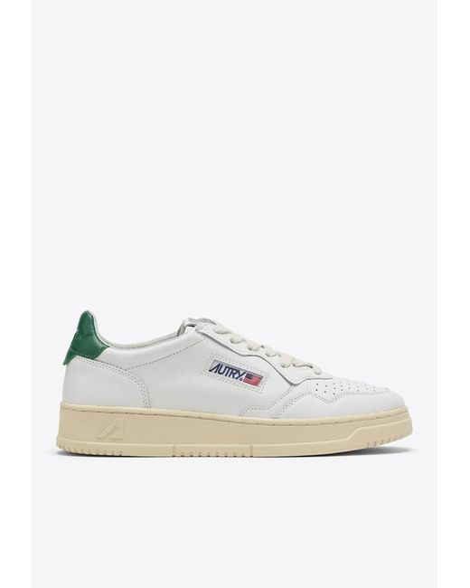 Autry White Medalist Low-Top Sneakers for men
