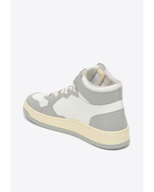Autry White Medalist High-Top Sneakers