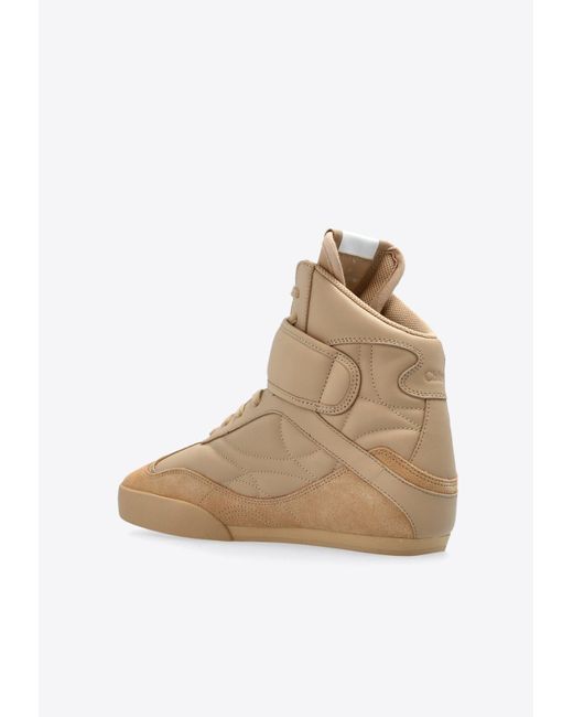 Chloé Natural Kick Leather High-Top Sneakers