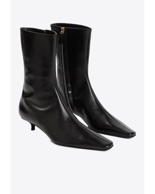 The Row Shrimpton Ankle Boots In Nappa Leather in Black | Lyst