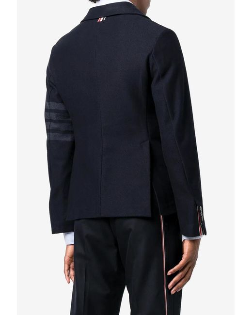 Thom Browne Blue 4-Bar Stripes Single-Breasted Jacket for men
