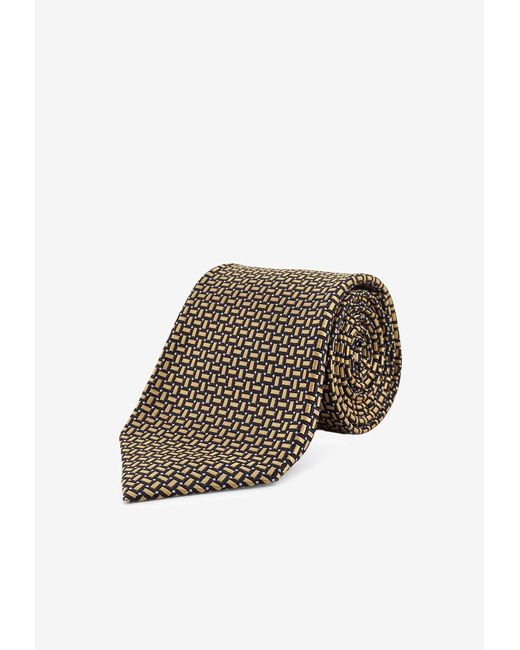 Kiton Multicolor Micro Pattern Silk Tie for men