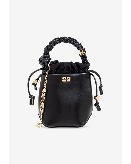 Ganni Black Mini Bou Bucket Bag