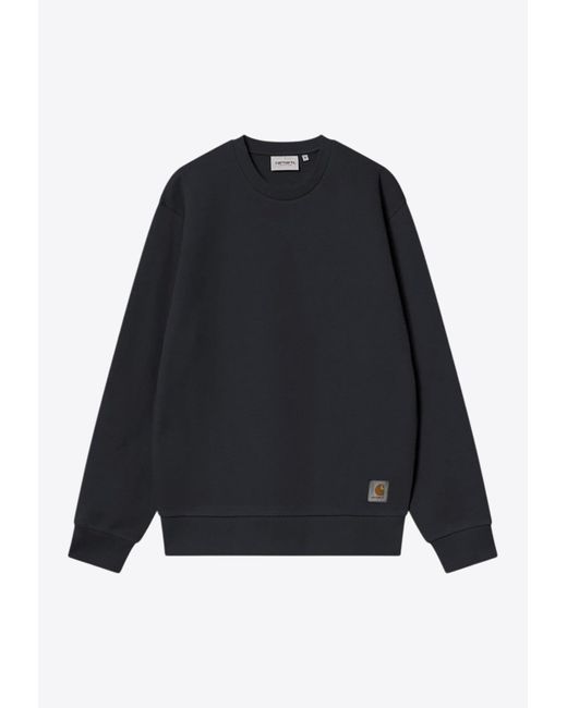 Carhartt Blue Hudson Logo Washed Sweatshirt for men