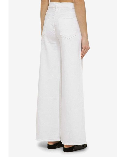 Mother White Undercover Flared Jeans