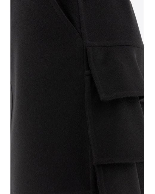 Max Mara Black Caro Wool Mini Skirt