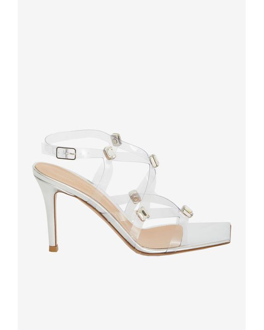 Gianvito Rossi Crystal Fever 86 Sandals in White | Lyst