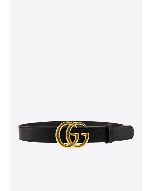 Gucci White Gg Marmont Leather Belt for men
