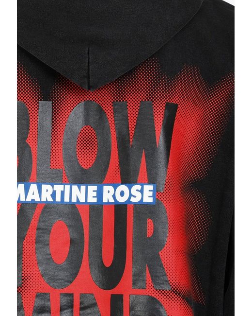 Martine Rose Black Graphic Print Hooded Sweatshirt for men