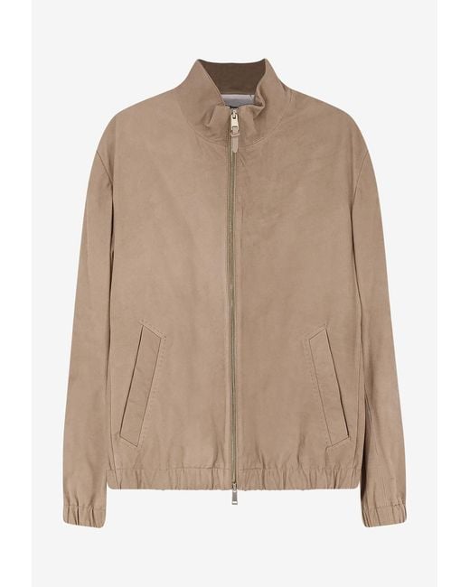 Boss Natural Suede Zip-Up Jacket for men