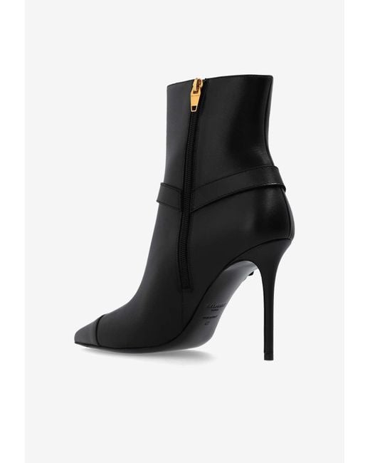 Balmain Black 95 Calf Leather Ankle Boots