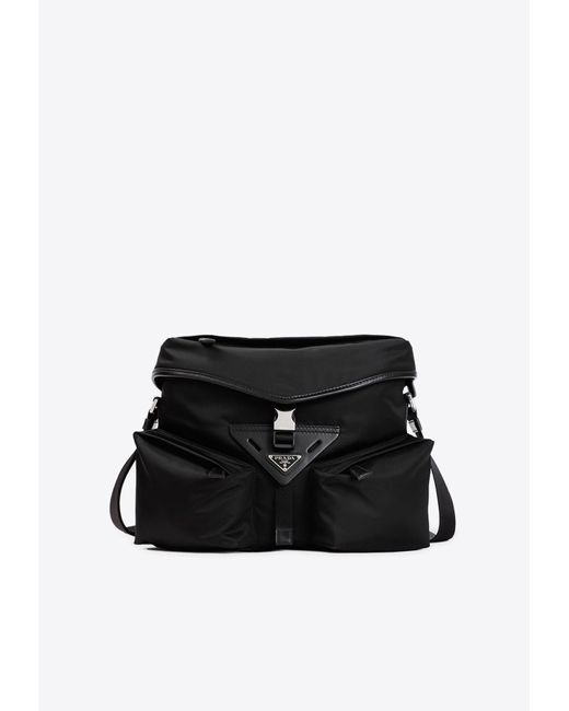 Prada Black Re-nylon Messenger Bag for men