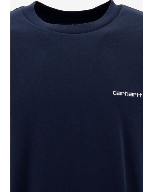 Carhartt Blue Script Embroidered T-Shirt for men