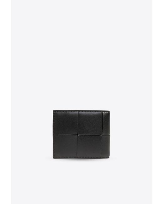 Bottega Veneta White Cassette Leather Bi-Fold Wallet