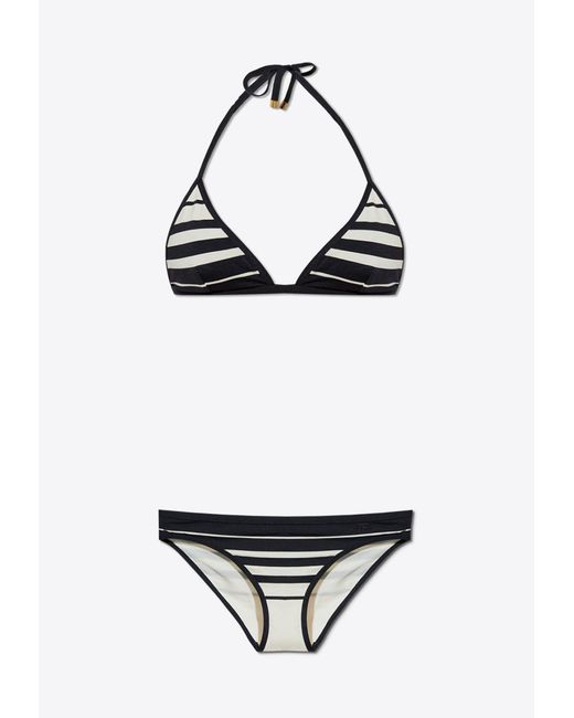 Tom Ford Black Striped Triangle Bikini