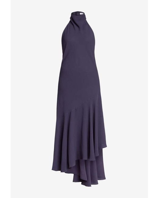 open lace back dress Damson Purple A-Line Casual Summer Midi Dress– PromGirl main image 1