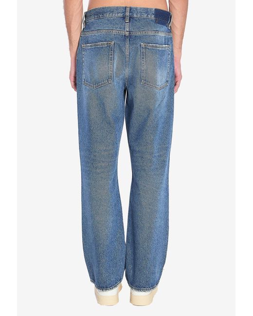 Golden Goose Deluxe Brand Blue Washed Straight-Leg Jeans for men