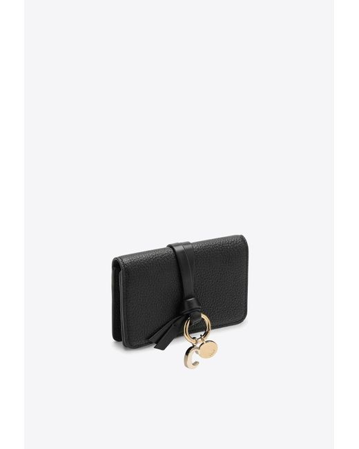 Chloé White Alphabet Grained-Leather Wallet