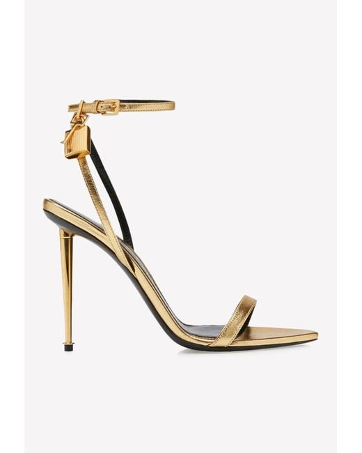 Tom Ford 105 Padlock Leather Sandals in White | Lyst