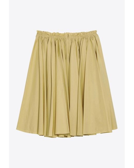 AMI Metallic Elasticated-Waist Mini Skirt