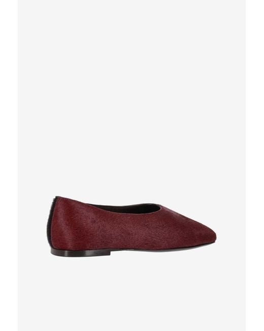 AMI Red Two-Tone Pony Effect Flats
