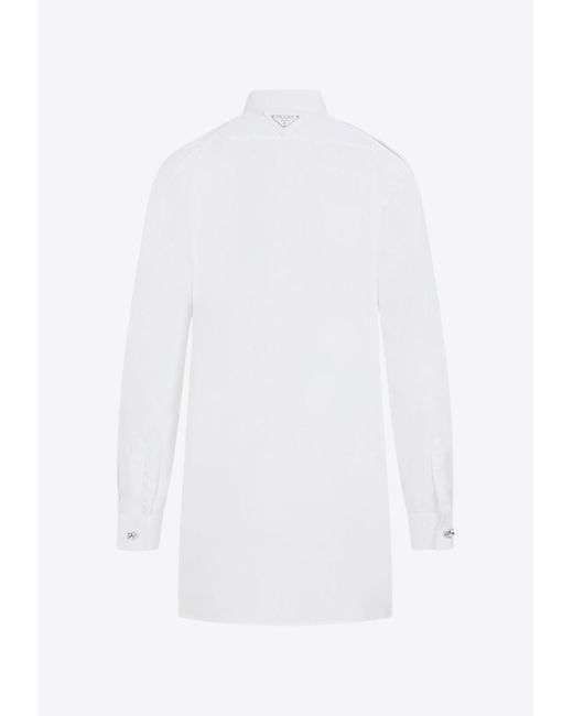Prada Longsleeved Buttonup Shirt in White Lyst