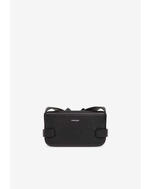 Ferragamo Twins Gancini Leather Messenger Bag in White for Men | Lyst