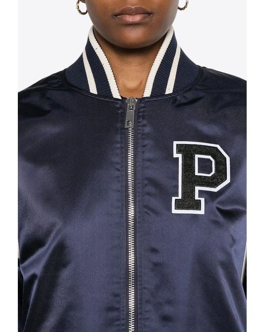 P.A.R.O.S.H. Blue Nobody Logo Patch Bomber Jacket