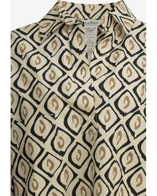 Max Mara White Printed Buttoned Shirt