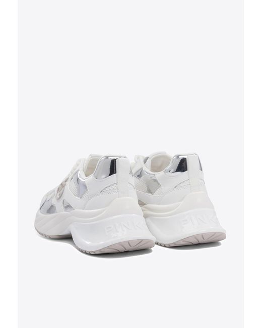 Pinko White Ariel Daytime Low-Top Sneakers