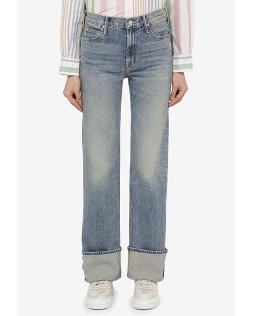 Mother Blue Duster Skimp Cuff Jeans