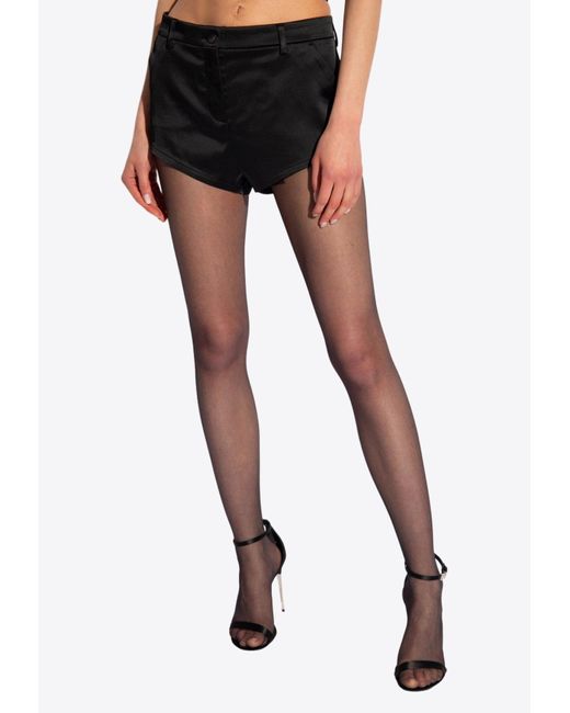 Dolce & Gabbana Black Classic Satin Mini Shorts