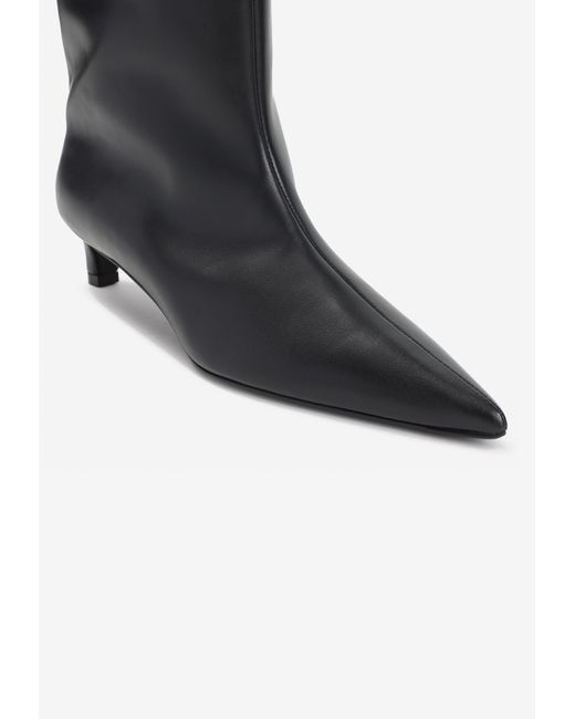 Jil Sander Black Pointed-Toe Mid-Calf Boots