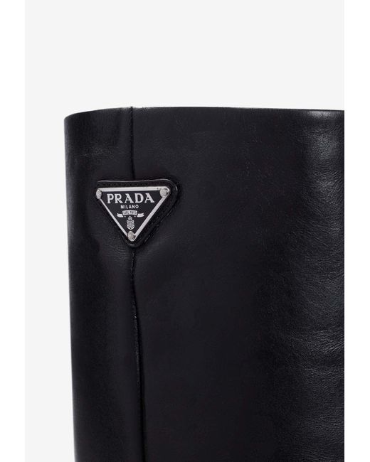 Prada Black 60 Knee-High Leather Boots