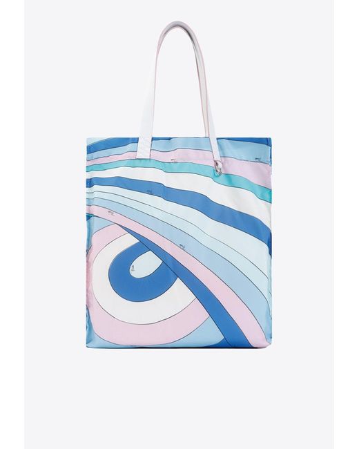 Emilio Pucci Blue Iride Print Yummy Tote Bag