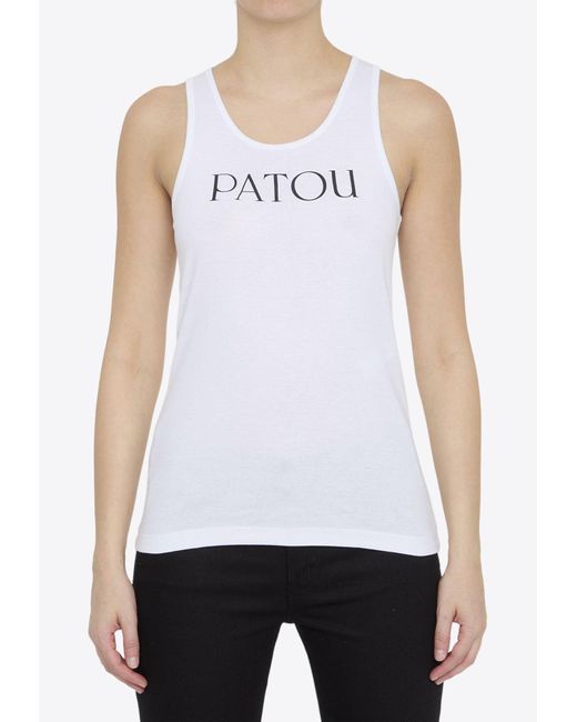 Patou White Logo-Printed Tank Top