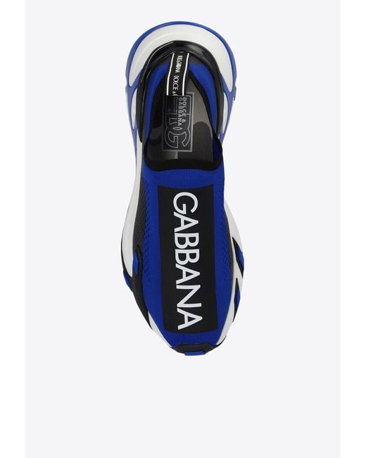 Dolce & Gabbana Blue Sorrento Stretch Mesh Sneakers for men