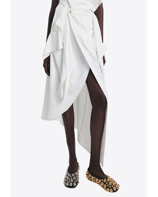 Awake Couture White Deconstructed Shirt Midi Skirt