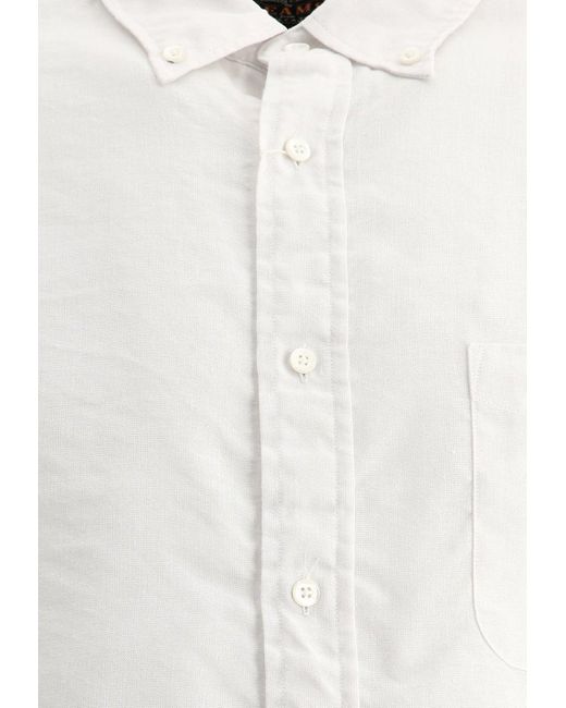 Beams Plus White Classic Linen Shirt for men