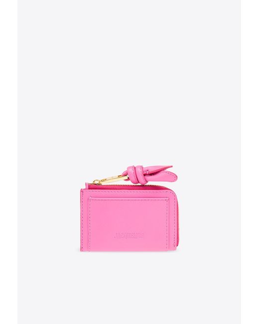 Jacquemus Pink Le Porte-Cartes Tourni Zip Cardholder