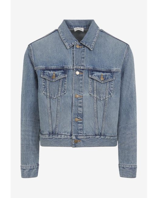 Fear Of God Blue Washed-Out Denim Jacket for men