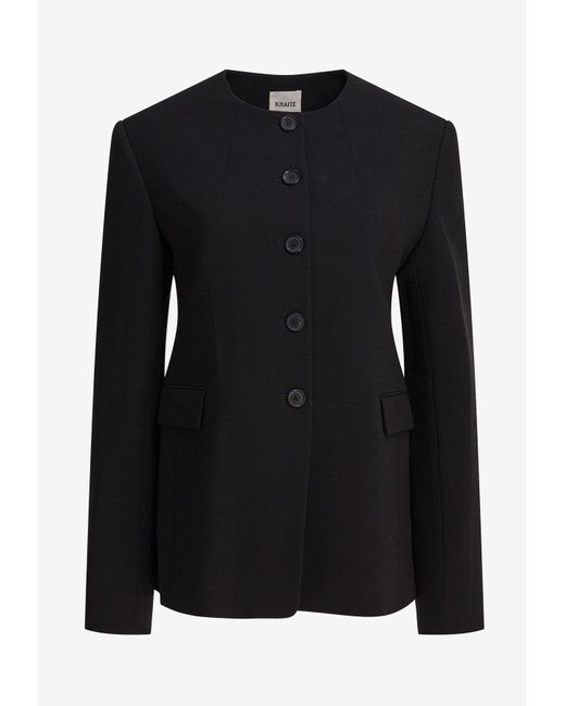 Khaite Black Jameson Buttoned Blazer