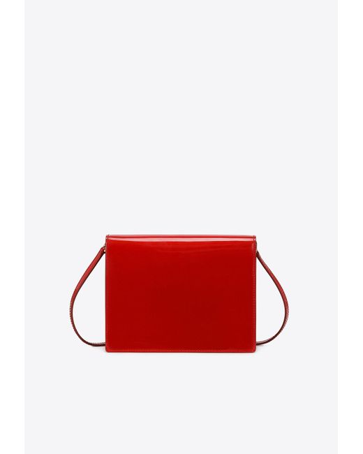 Dolce & Gabbana Red Dg Logo Patent Leather Crossbody Bag