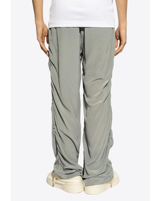 Dolce & Gabbana Gray Wide-Leg Silk Track Pants for men