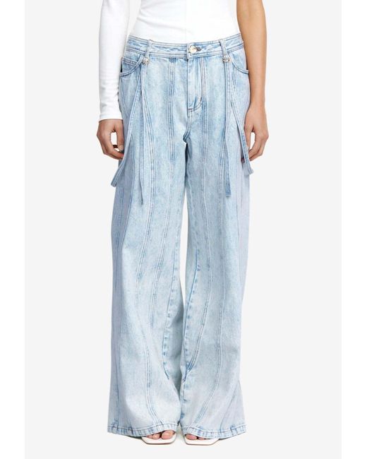 Acler Blue Eagleton Wide-Leg Jeans