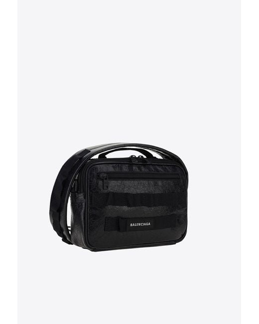 Balenciaga Army Leather Shoulder Bag in Black for Men Lyst