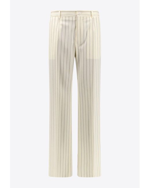 Dolce & Gabbana Natural Straight Leg Pinstripe Pants for men