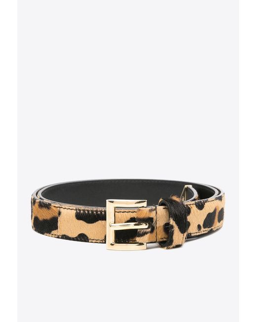 Prada White Leopard Print Buckled Belt